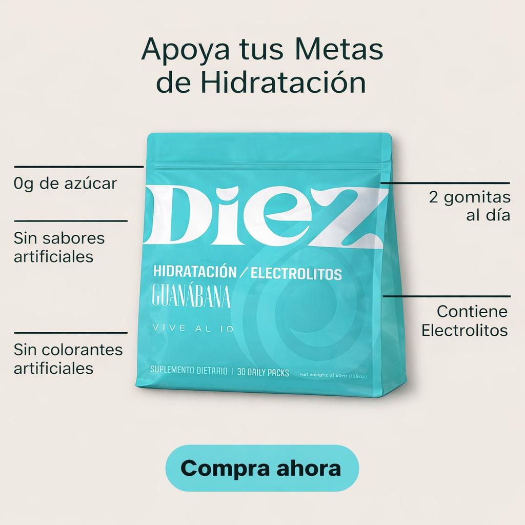 Gomitas de Hidratación con Electrolitos – Sabor Guayaba | Diez Salud™