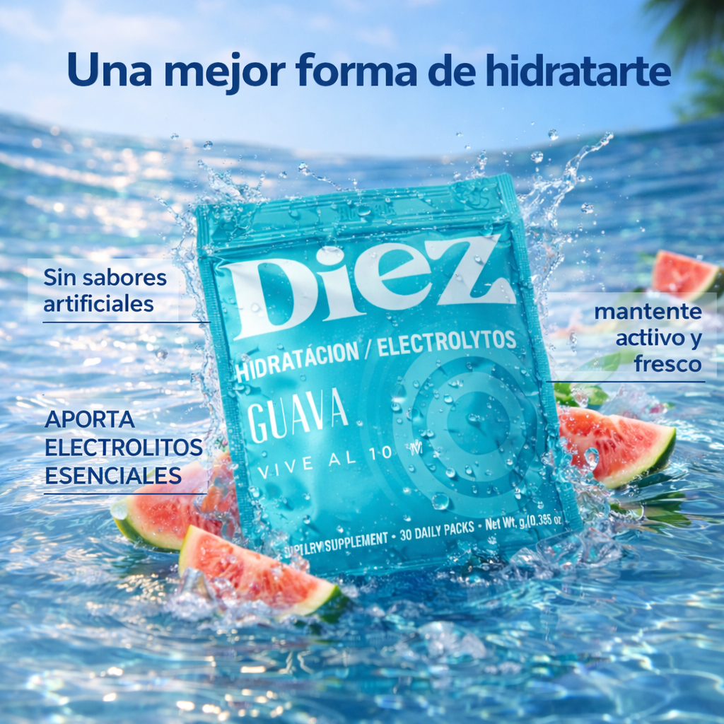 Gomitas de Hidratación con Electrolitos – Sabor Guayaba | Diez Salud™